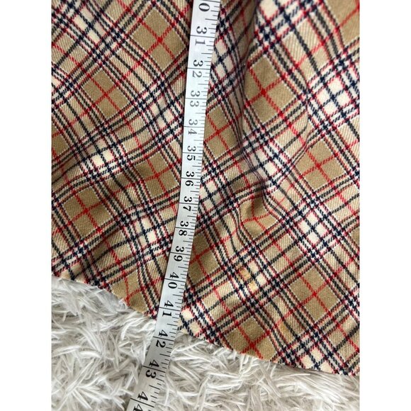 Vintage Century of Boston Wool Plaid Button Front Skirt Tan Size 14 - Picture 7 of 8
